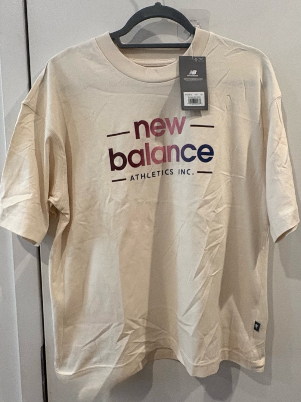 New Balance Cream Logo Tee NWT